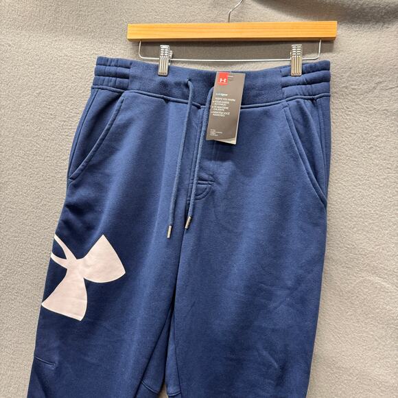 Under armour Sweatpants Mens Large Blue White Rival Fleece COMFY ColdGear NEW - Picture 4 of 10